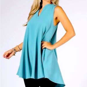 SWING TOP. NWT L CITADEL color. Blouse SUMMER women’s.  SHIRT. CADET BLUE. beach